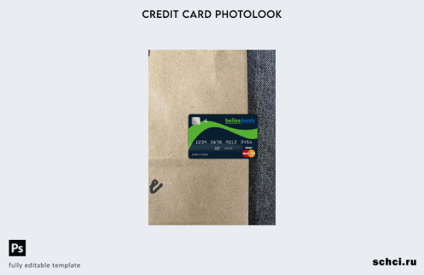 цифровая загрузка Белиз Belizebank шаблон Mastercard Photolook спереди